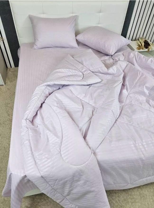 Качественное постельное белье от производителя с одеялом Летние постельные наборы Постель страйп сатин - фото 3 - id-p2155189249