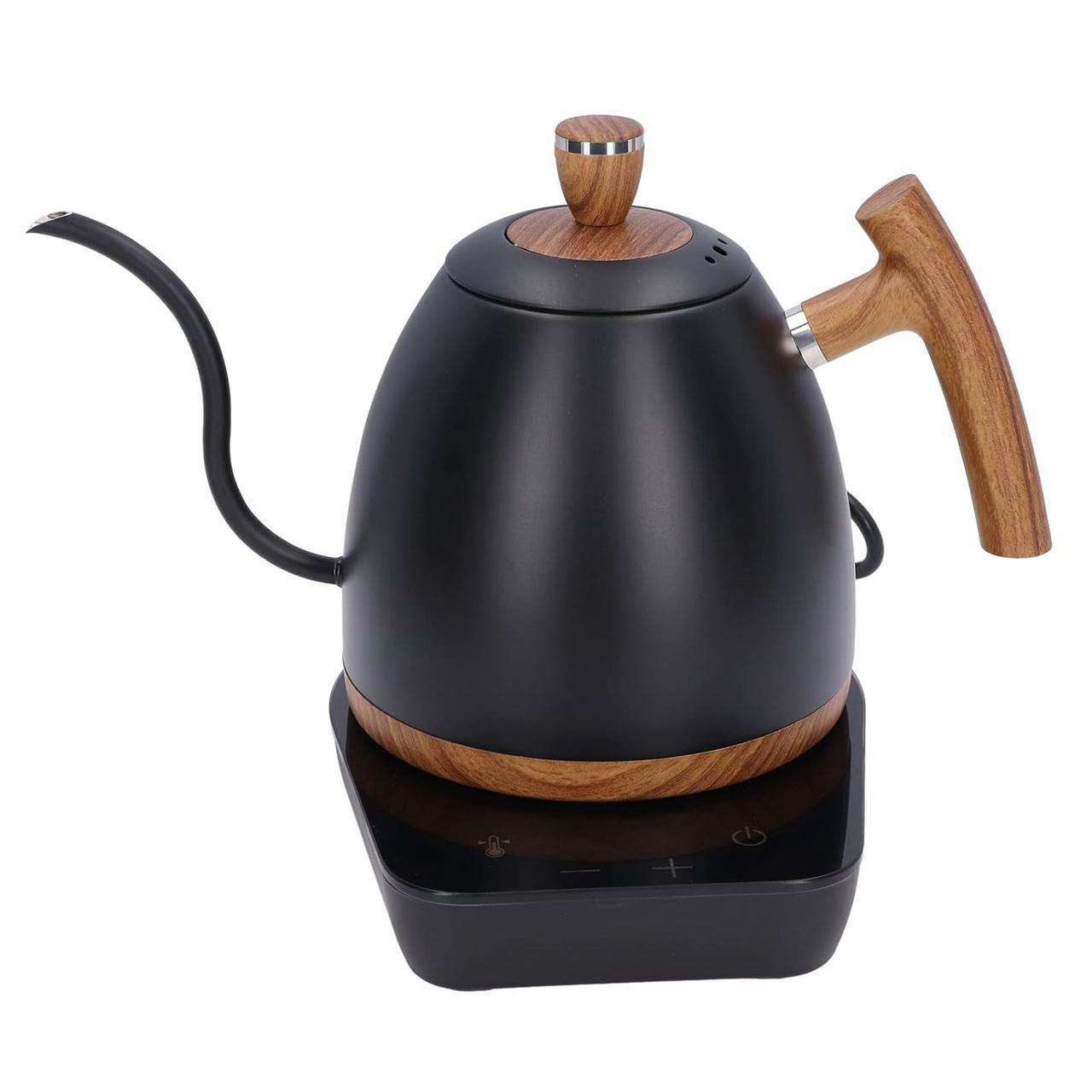 Чайник Reda Pro 800 ml електричний для кави Чорний Wood