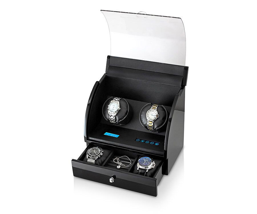 Скринька для автопідзаводу двох годинників та місцем для зберігання годинників або прикрас від бренду ROTHENSCHILD, фото 1