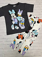 Мод костюм на девочку Минни футболка и лосины рубчик на 4-5, 7-8 лет