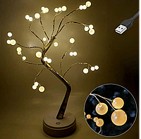 Настольная лампа ночник "Жемчужное дерево" от USB и батареек, 50см, 36LED, Теплый белый