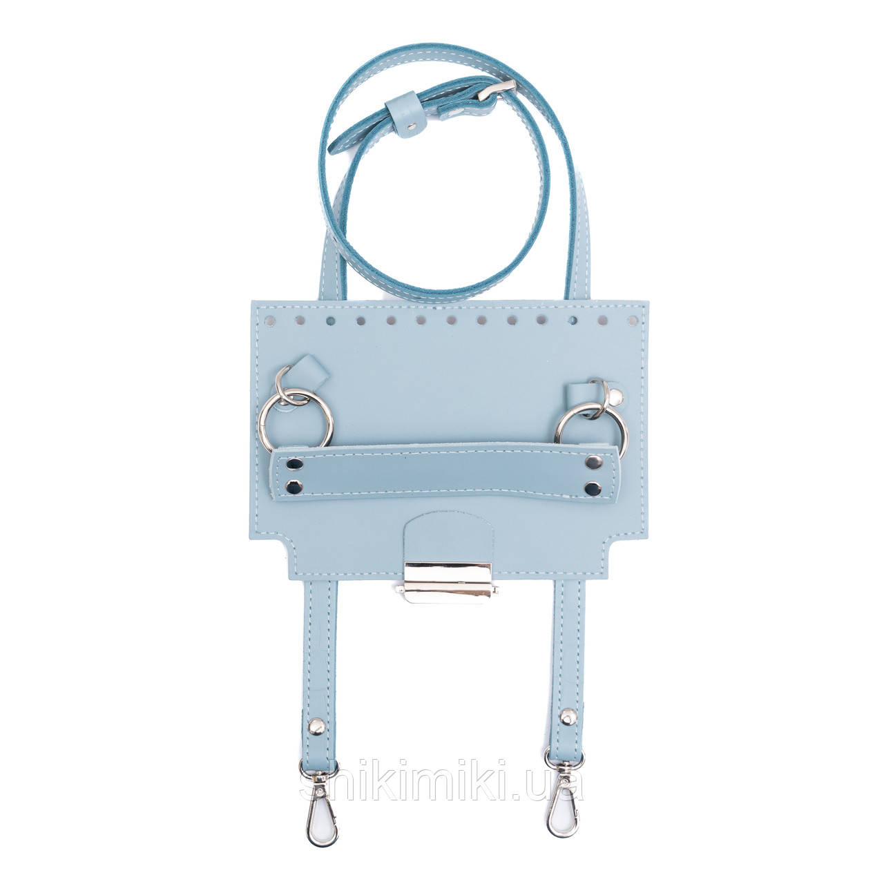 Комплект із натуральної шкіри для сумки Лілі, колір Сіро-блакитний, фото 1