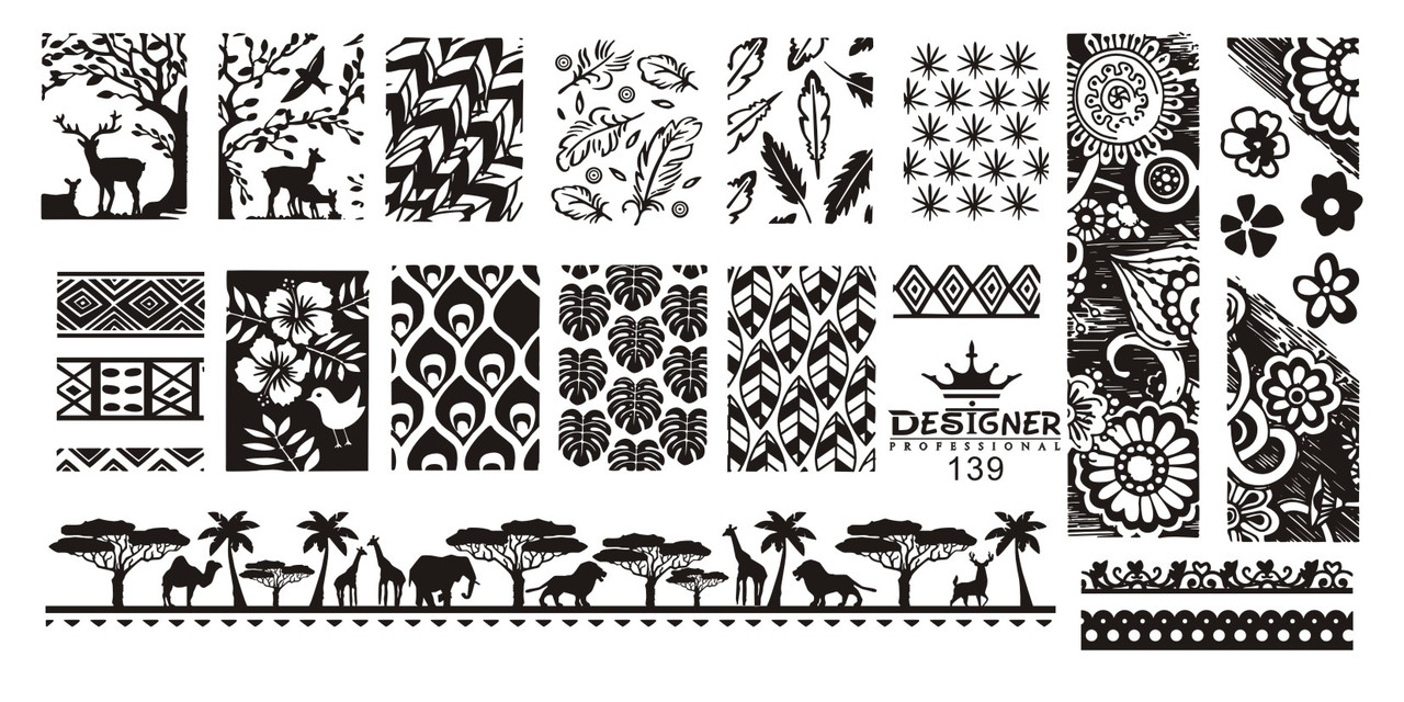 Пластина для стемпінгу Designer Professional, 12 х 6 см, #139, фото 1