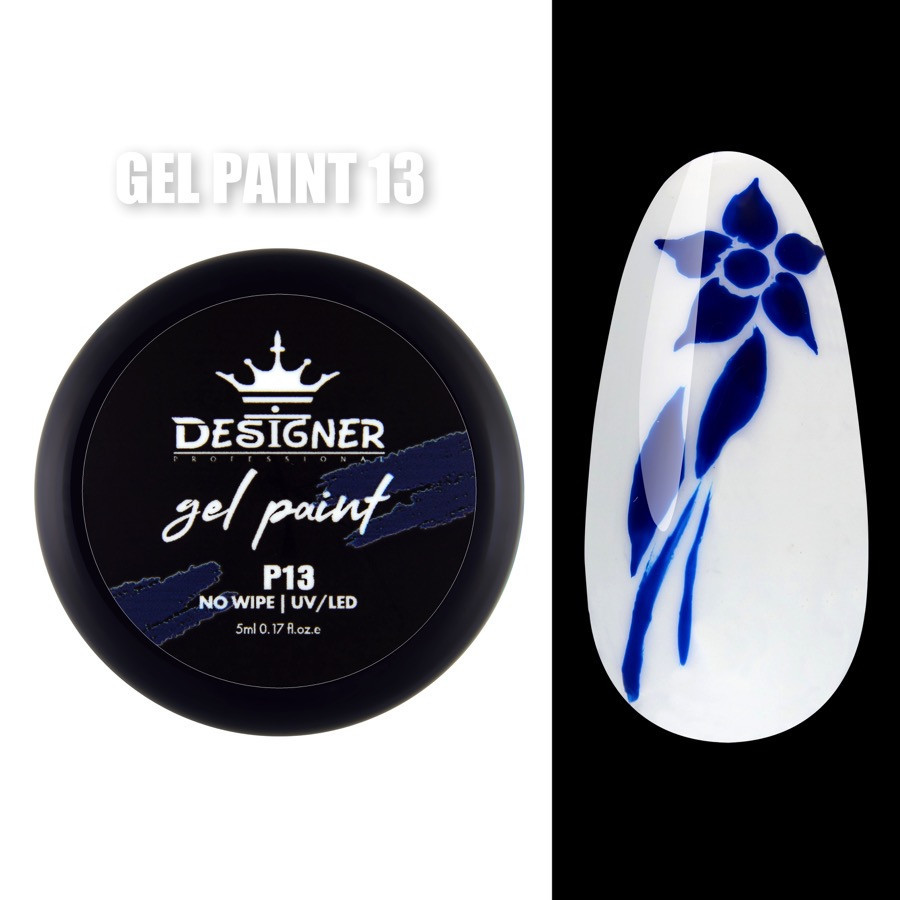 Гель-фарба для дизайну Designer Professional Gel Paint No Wipe 13, 5 мл, фото 1