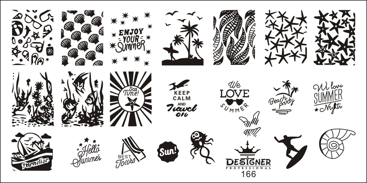 Пластина для стемпінгу Designer Professional, 12 х 6 см, #166, фото 1