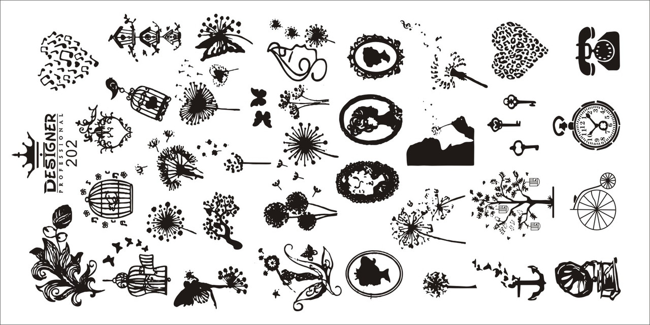 Пластина для стемпінгу Designer Professional, 12 х 6 см, #202, фото 1