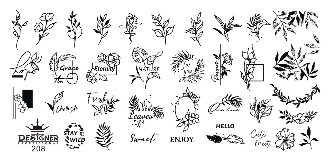 Пластина для стемпінгу Designer Professional, 12 х 6 см, #208, фото 1