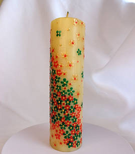 Свічка ручної роботи декоративна "Дихання весни"