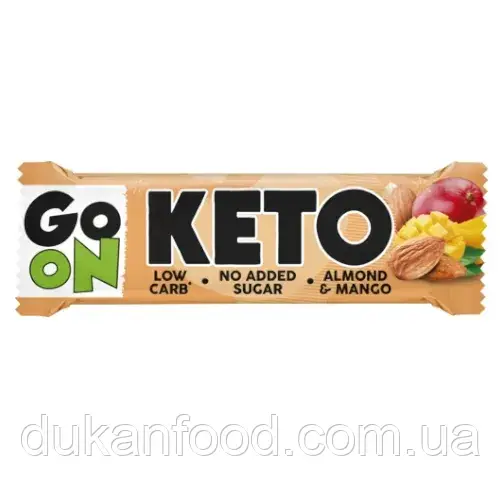 Кето батончик без цукру "Мигдаль та манго", GO ON Nutrition, 50 г