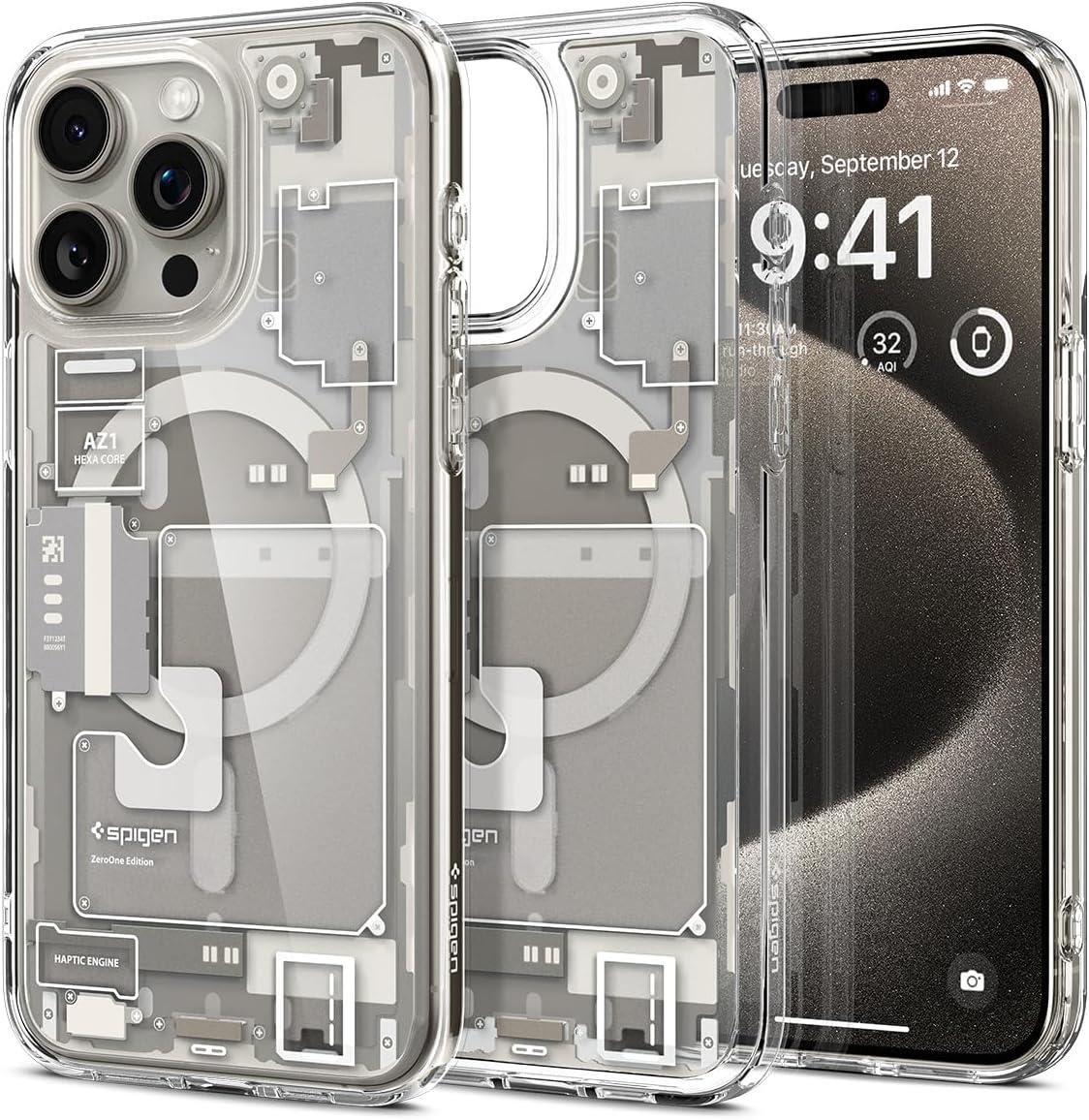 Чохол Spigen Ultra Hybrid MagFit Zero One Natural Titanium для iPhone 15 Pro Max ACS007211