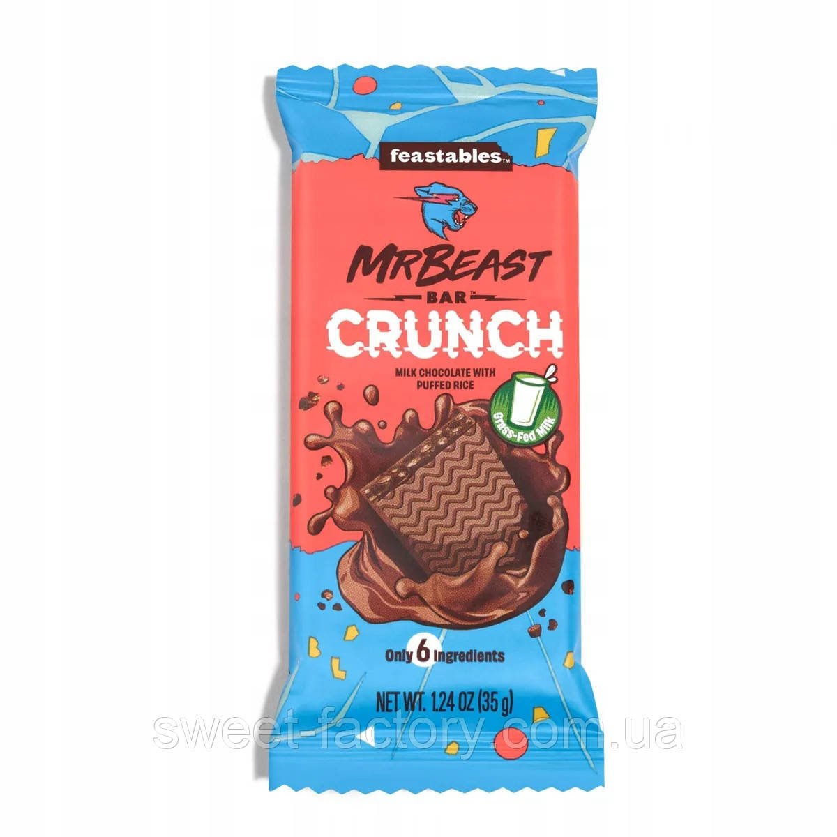 Шоколад Feastables Mr Beast Bar Сrunch Milk Chocolate Puffed Rice 35g