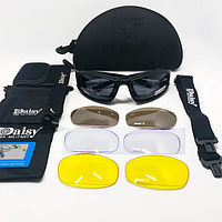 Защитные тактические солнцезащитные очки с поляризацией Daisy X7 Black 4 комплекта линз