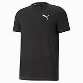 Футболка спортивна чоловіча Puma Active Soft Tee 586726 01 (чорна, бавовна 60%, повсякденна, бренд пума)