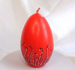 Свічка червона декоративна "Великоднє яйце"