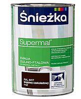 Эмаль масляно-фталевая Sniezka Supermal 800 мл RAL 8017 шоколадная глянцевая PL