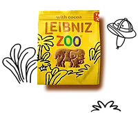 Печенье натуральное масляное для детей Bahlsen Leibniz Zoo какао 100г