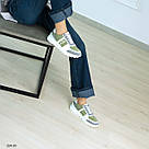 Комбінован оливково-сірі жіночі кросівки натуральна шкіра та замша 36,39,41, фото 4