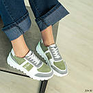 Комбінован оливково-сірі жіночі кросівки натуральна шкіра та замша 36,39,41, фото 5