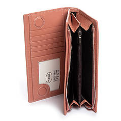 Гаманець рожевий жіночий шкіряний великий на блискавці з візитницею на магнітах Dr. Bond WMB-3M