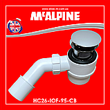 Сифон для ванни клік-клак з інтегрованим переливом HC26-IOF-95-CB McAlpine, фото 4
