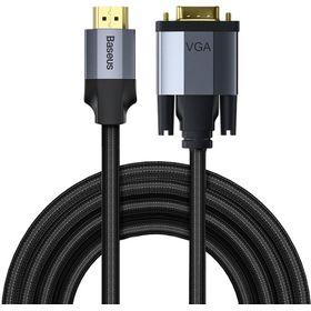 Кабель Baseus Enjoyment HDMI - VGA, (M/M), 2 м, Black-Grey (CAKSX-K0G), фото 1