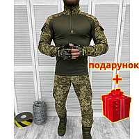 Весняний костюм тактичний піксель хакі убакс і штани для ЗСУ штурмовий військова форма літо