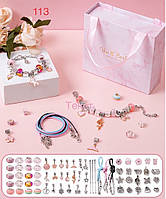 Набор детской бижутерии N113 розовый, в подарочном пакете