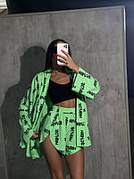 Костюм жіночий літній з принтом із софту кімоно і шорти (Норма), фото 4
