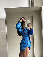 Костюм жіночий літній з принтом із софту кімоно і шорти (Норма), фото 8