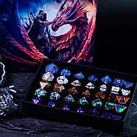 Металеві кубики 35 шт для гри Підземелля та Дракони D&D подарунковий набір 5 випадкових комплектів Чорний Хіт продажу!
