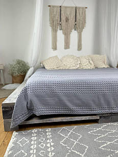 Плед покривало "Pike", 100% бавовна, сірий колір (Розміри і кольори в асортименті)