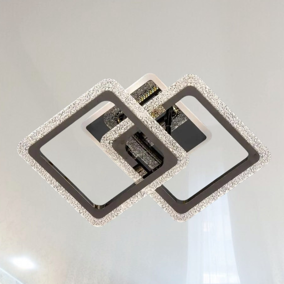 Невелика лед люстра SVET 52W до 18 кв.м колір Чорний хром SC-3126/2C BP
