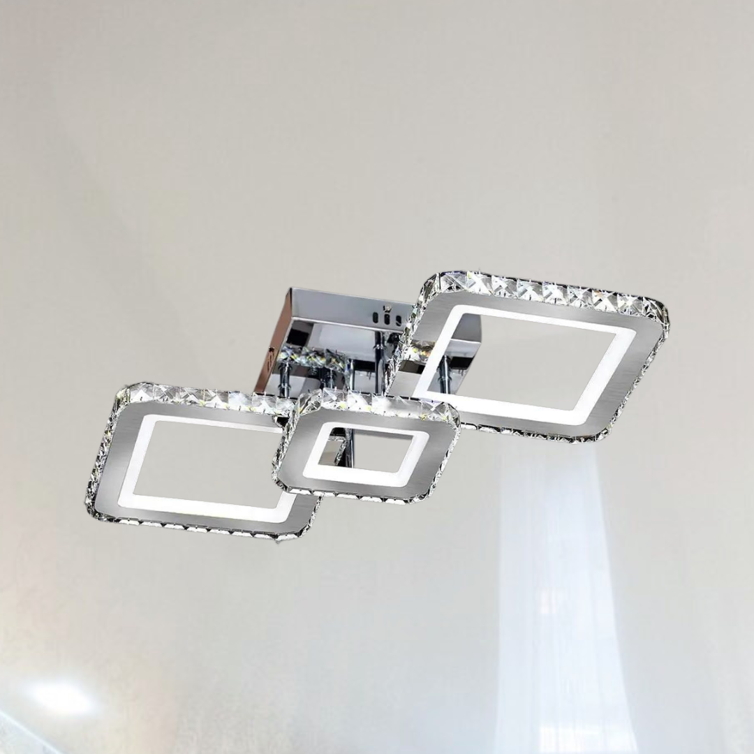 Стельова Лід люстра ромби SVET 112W до 20 м2 колір Хром SY-7506/2+1 CR 112W