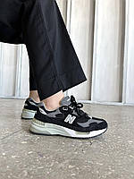 Женские кроссовки New Balance 992 Black Grey Suede нью беланс