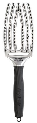 Щітка для волосся Olivia Garden Fingerbrush Care Iconic Boar&Nylon Silver, фото 1