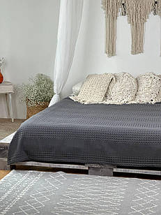 Плед покривало "Pike", 100% бавовна, графітовий колір (Розміри і кольори в асортименті)