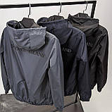 Чоловіча куртка вітровка Stone Island CK7490 чорна XL, фото 10