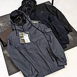 Чоловіча куртка вітровка Stone Island CK7490 чорна XL, фото 6