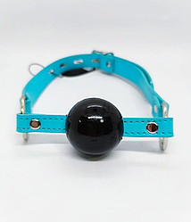 Кляп з кулькою DS Fetish Ball gag blue, 5 см.