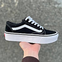 Женские кроссовки Vans Platform Black/White вансы ванс