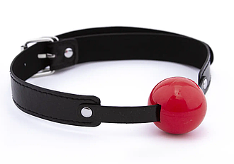 Кляп із кулькою DS Fetish Ball gag black/red, 5 см.