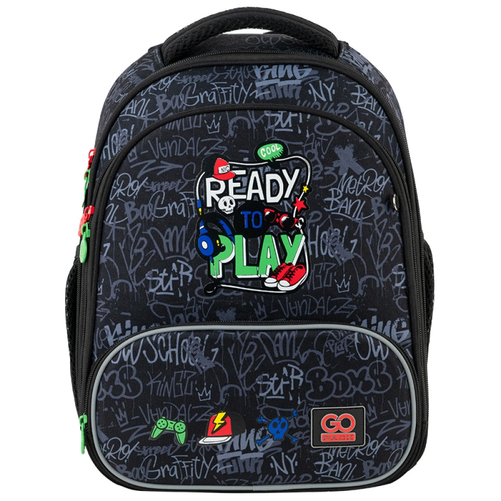 Рюкзак GoPack Education каркасний Ready2Play 38x28x15 см, 12.5 л, чорний (GO24-597М-6)