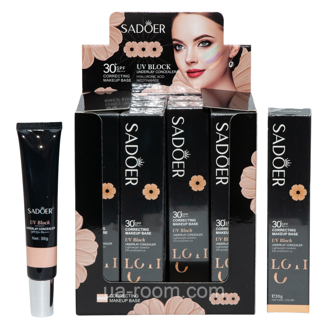 База под макияж Sadoer Correcting Makeup Base spf 30, 30 г.