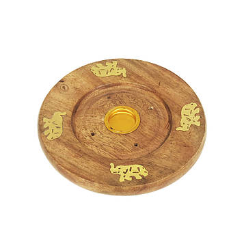 Підставка для аромапалочек дерев'яна середня кругла, Тримач для індійських пахощів