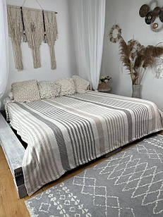 Плед покривало "Line", 100% бавовна, бежевий колір (Розміри і кольори в асортименті)