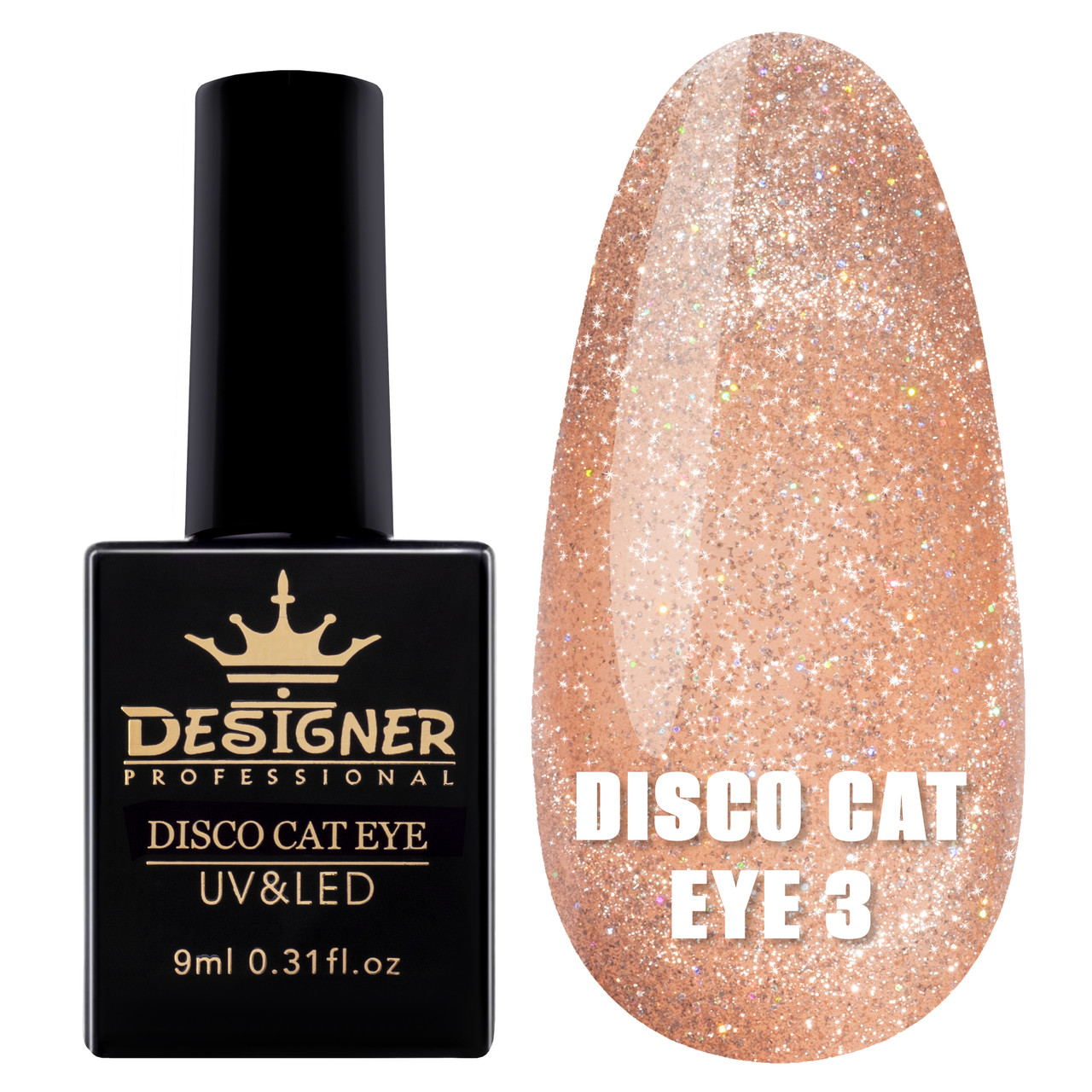 Гель лак Designer Professional Disco Cat Eye, 9 мл, 03