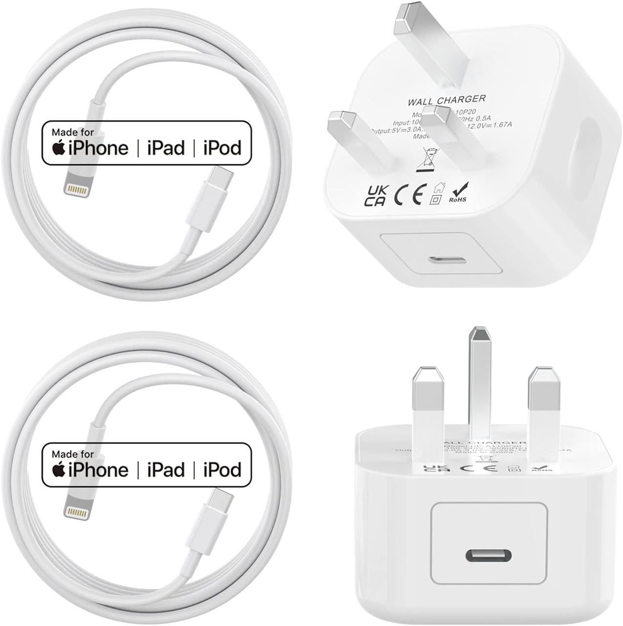 Швидкий зарядний пристрій USB C для iPhone 2шт, фото 1