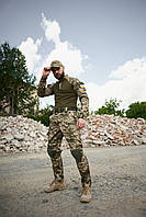 Костюм мужской тактический военный армейский пиксель летний штаны с наколенниками Protect кофта олива Ghost