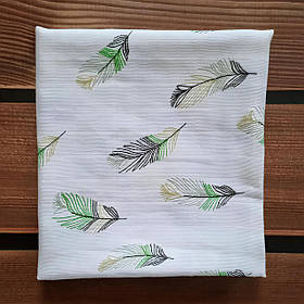 Дитяча двошарова муслінова пелюшка для новонароджених 90 х 80 см BST Білий+Зелений