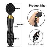 Вібратор двосторонній 22.3 х 4.5 см, Вібратор у формі мікрофона, Силіконовий вібратор від USB, Інтимні іграшки, фото 7